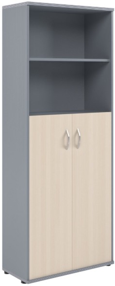 Шкаф с глухими средними дверьми СТ-1.6 Клен/Металлик 770*365*1975 в Челябинске 