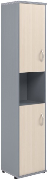 Шкаф колонка с комплектом глухих малых дверей СУ-1.5(L) Клен/Металлик 406*365*1975 в Челябинске 