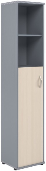 Шкаф колонка с глухой средней дверью СУ-1.6(L) Клен/Металлик 406365*1975 в Челябинске 
