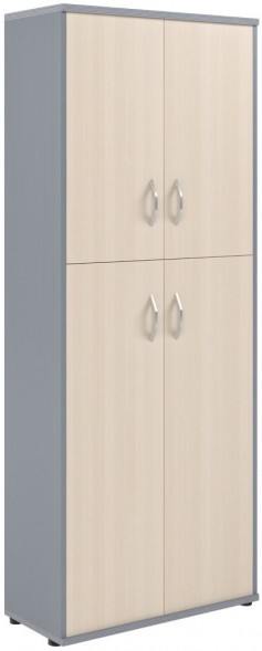 Шкаф с глухими малыми и средними дверьми СТ-1.8 Клен/Металлик 770*365*1975 в Челябинске 
