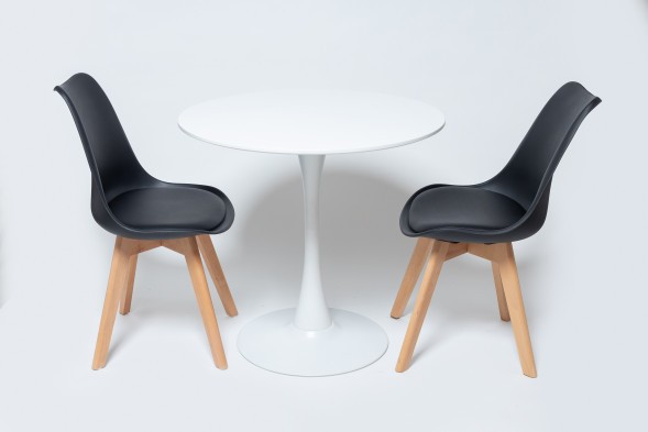 Стол кухонный Tulip style белый, d-90 см