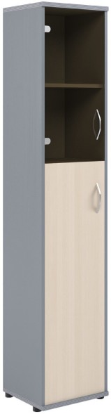 Шкаф колонка комбинированная СУ-1.7(L) Клен/Металлик 406*365*1975 в Челябинске 