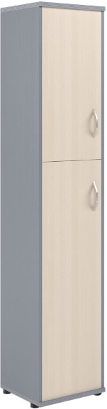 Шкаф колонка с глухой малой и средней дверьми СУ-1.8(L) Клен/Металлик 406*365*1975 в Челябинске 