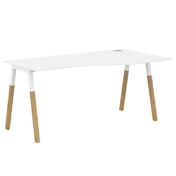 Стол FCT 1567(R) Белый Премиум/Белый-Бук 1580х900(670)х733 FORTA