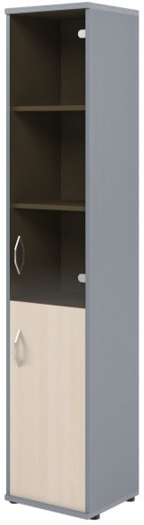 Шкаф колонка комбинированная СУ-1.2(R) Клен/Металлик 406*365*1975 в Челябинске 