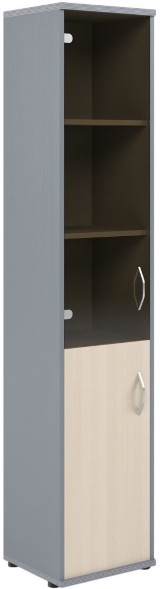 Шкаф колонка комбинированная СУ-1.2(L) Клен/Металлик 406*365*1975 в Челябинске 