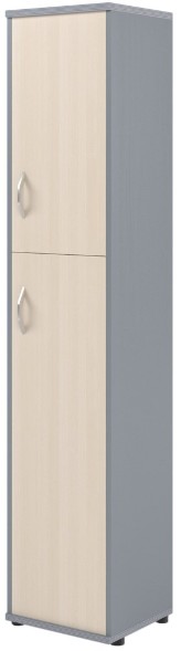 Шкаф колонка с глухой малой и средней дверьми СУ-1.8(R) Клен/Металлик 406*365*1975 в Челябинске 