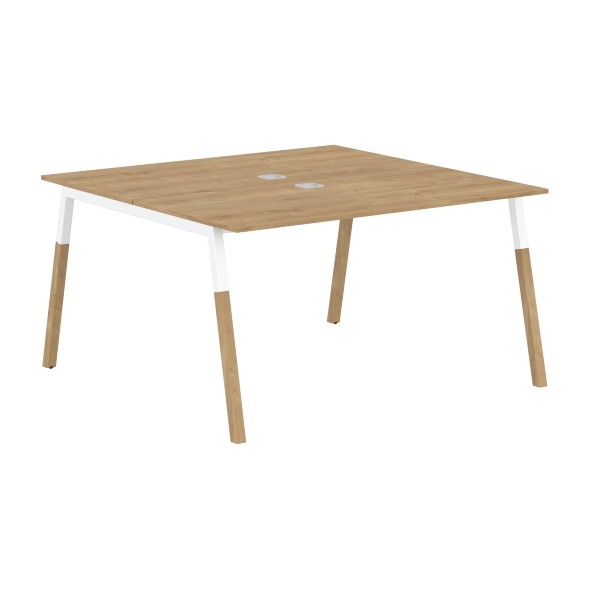 Стол FWST 1313 Белый премиум/Белый-Бук 1380х1370х733 FORTA
