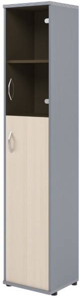 Шкаф колонка комбинированная СУ-1.7(R) Клен/Металлик 406*365*1975 в Челябинске 