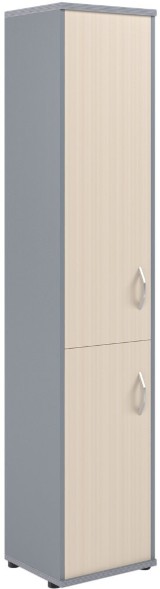 Шкаф колонка с глухой средней и малой дверьми СУ-1.3(L) Клен/Металлик 406*365*1975 в Челябинске 