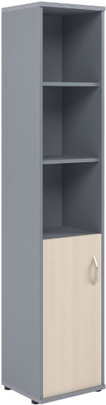 Шкаф колонка с глухой малой дверью СУ-1.1(L) Клен/Металлик 406*365*1975 в Челябинске 