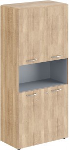 Шкаф с замками на глухих малых дверях и обвязкой DHC 85.4(Z) Дуб Каньон 892х470х1950