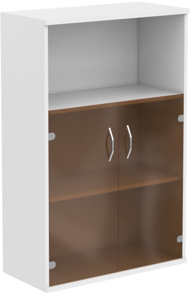 Шкаф с малыми стеклянными дверьми СТ-2.2 Белый 770*365*1200 в Челябинске 