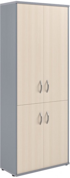 Шкаф с глухими средними и малыми дверми СТ-1.3 Клен/Металлик 770*365*1975 в Челябинске 