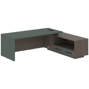 Стол руководителя с тумбой VCT 2319(R) 2300х1900х750 VELION